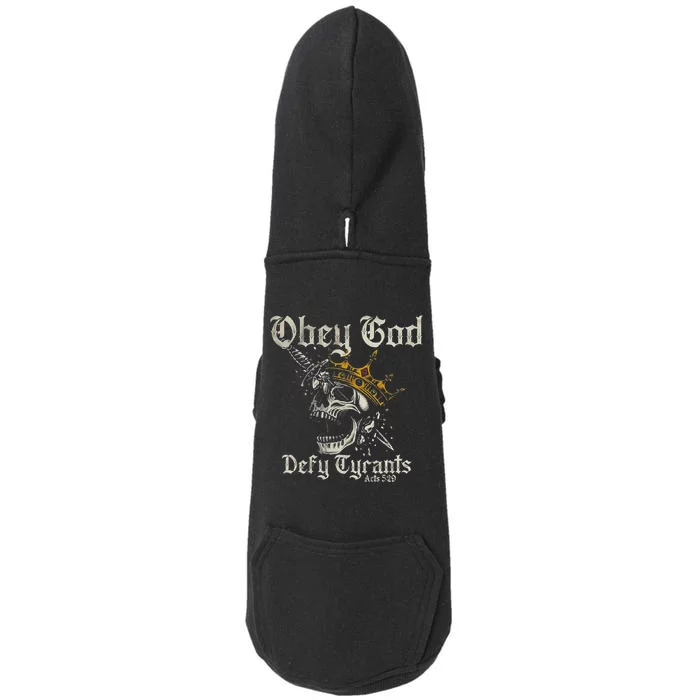 Obey God Defy Tyrants Skull Doggie 3-End Fleece Hoodie