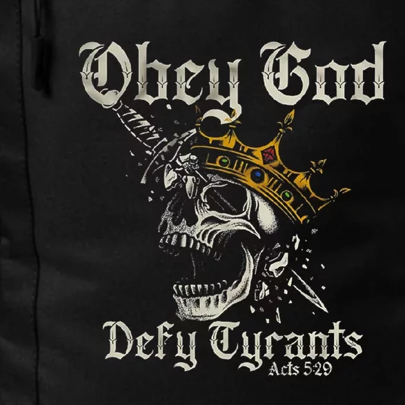 Obey God Defy Tyrants Skull Daily Commute Backpack