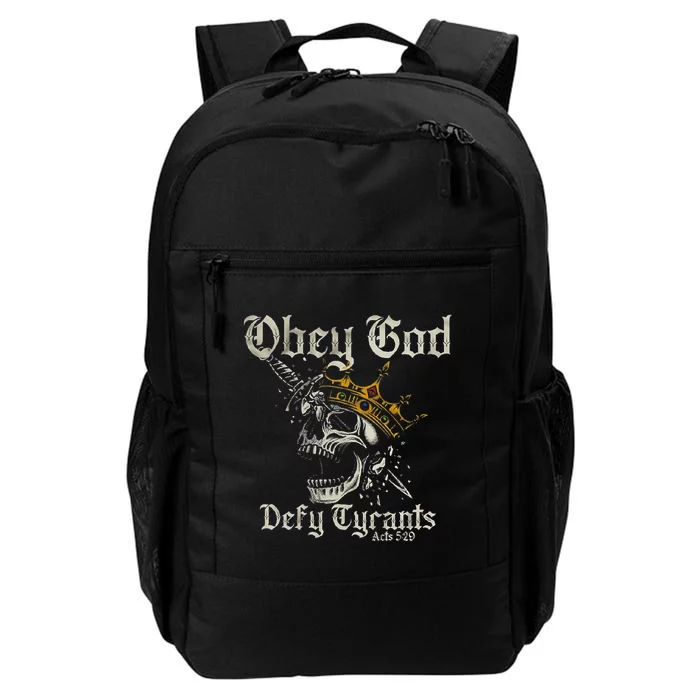 Obey God Defy Tyrants Skull Daily Commute Backpack