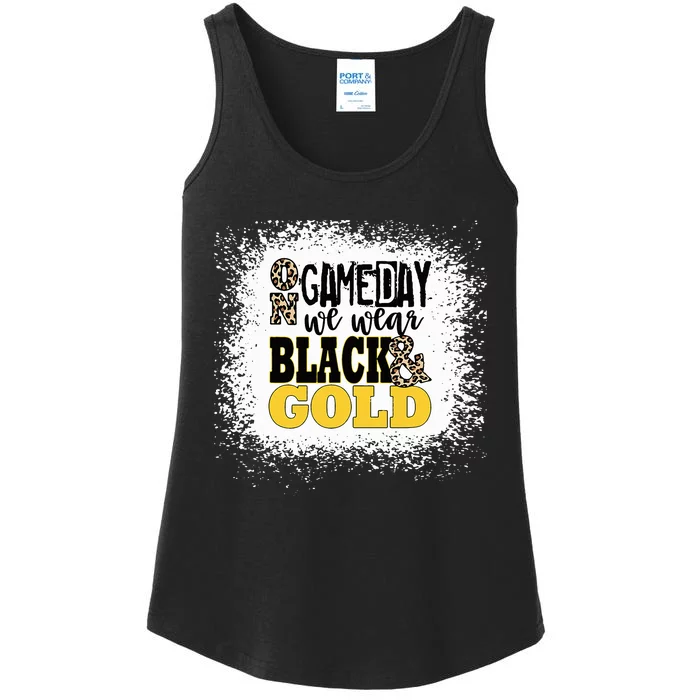 On Game Day Football We Wear Gold And Black Ladies Essential Tank