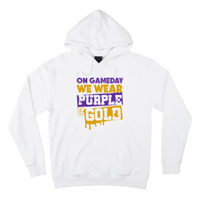 On Game Day Football We Wear Purple And Gold Leopard Hoodie