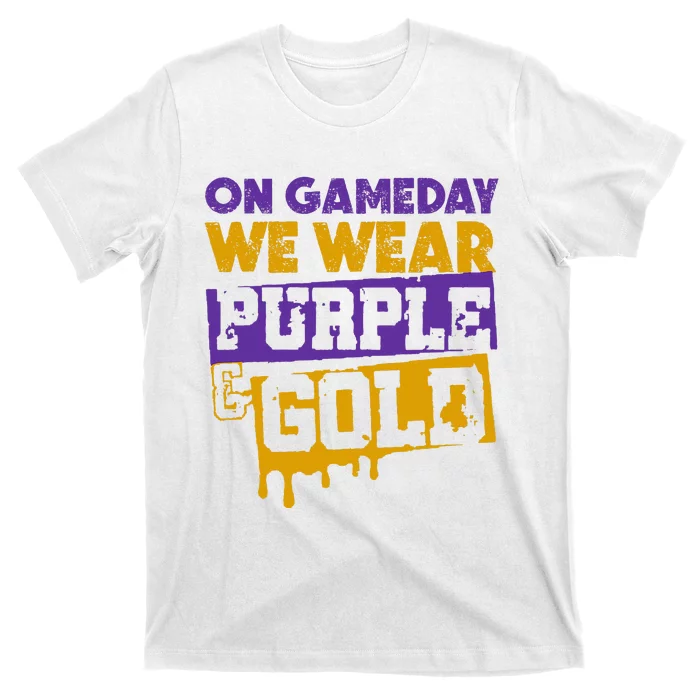 On Game Day Football We Wear Purple And Gold Leopard T-Shirt