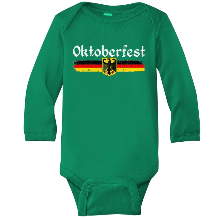 Oktoberfest German Drinking Baby Long Sleeve Bodysuit