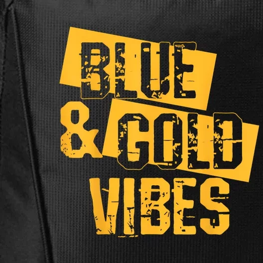 On Game Day Football We Wear Blue And Vibes Gold School Spirit City Backpack