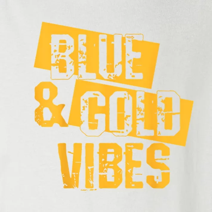 On Game Day Football We Wear Blue And Vibes Gold School Spirit Toddler Long Sleeve Shirt