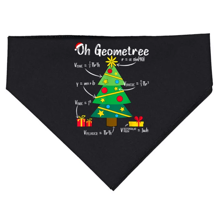 Oh Geometree Funny Christmas Tree Geometry Math Teacher USA-Made Doggie Bandana