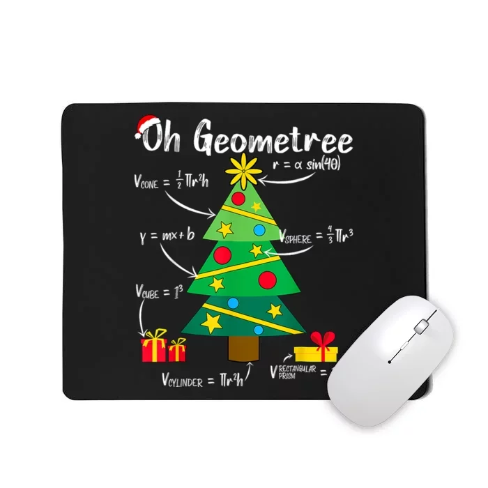 Oh Geometree Funny Christmas Tree Geometry Math Teacher Mousepad