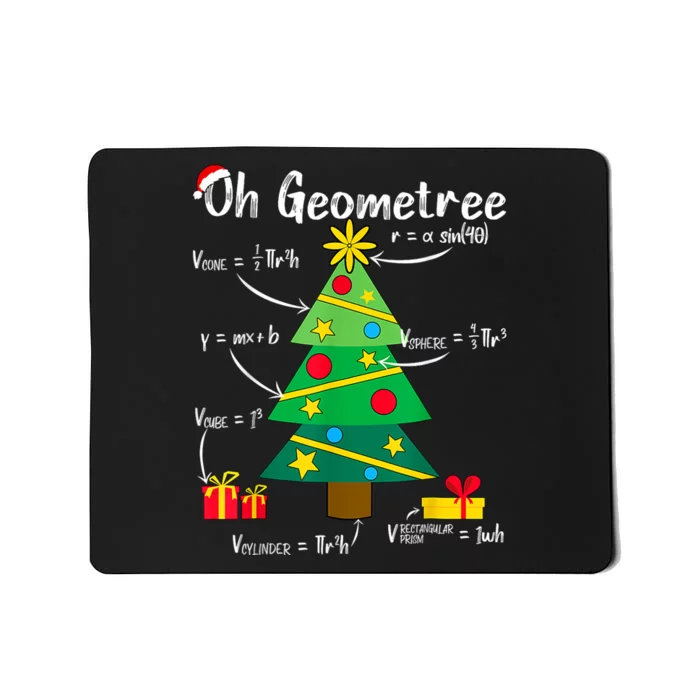 Oh Geometree Funny Christmas Tree Geometry Math Teacher Mousepad