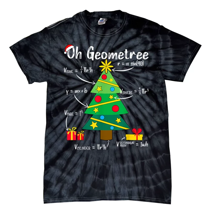 Oh Geometree Funny Christmas Tree Geometry Math Teacher Tie-Dye T-Shirt