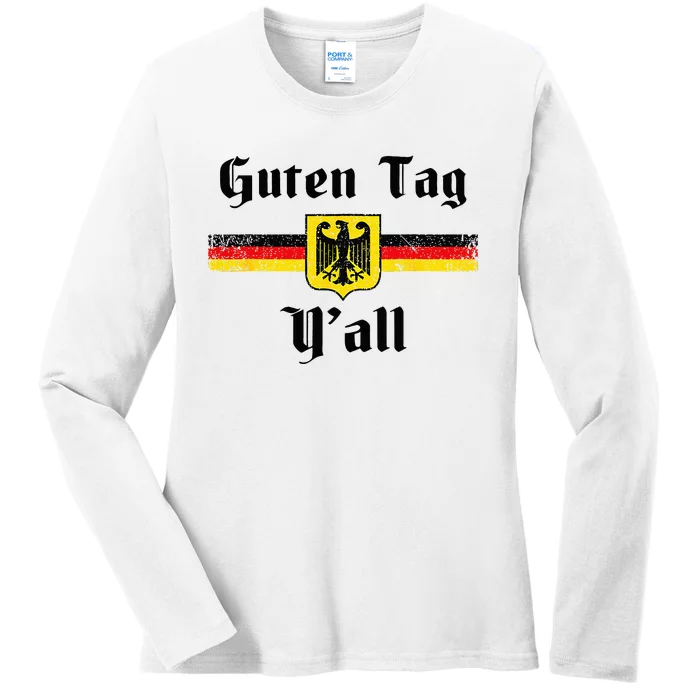 Oktoberfest German Flag Eagle Prost Guten Tag YAll Fun Idea Ladies Long Sleeve Shirt