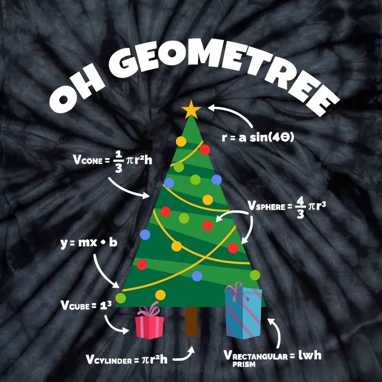 Oh Geometree Funny Christmas Tree Math Teacher Tie-Dye T-Shirt