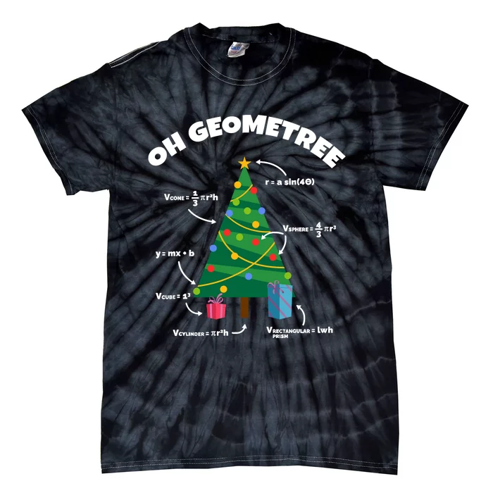 Oh Geometree Funny Christmas Tree Math Teacher Tie-Dye T-Shirt