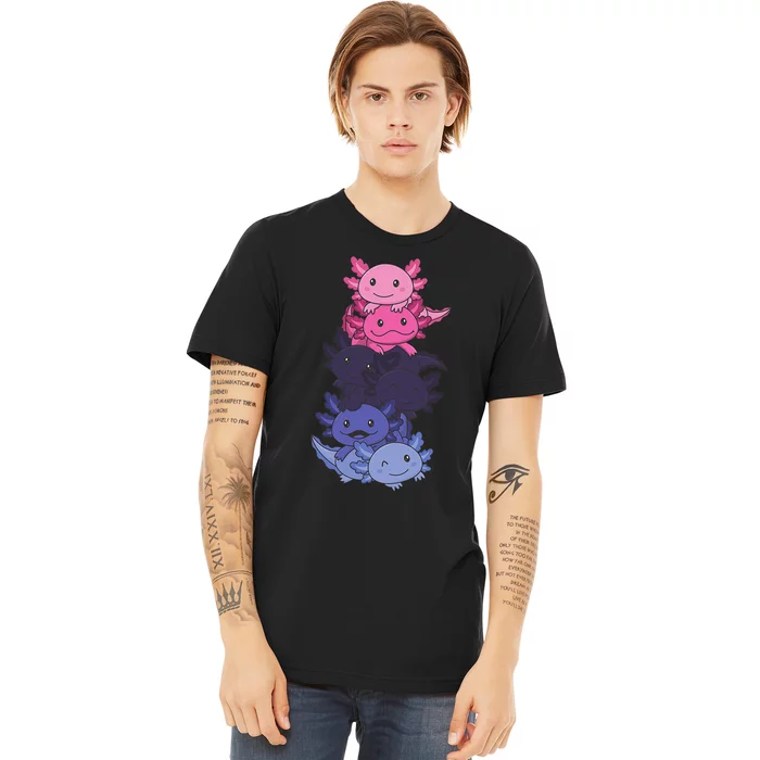 Omnisexual Gender fluid Pride LGBTQ Axolotl Premium T-Shirt