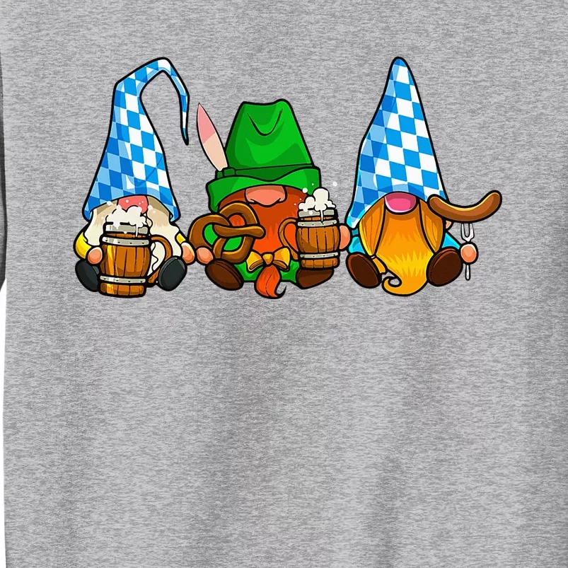 Oktoberfest Gnomes Funny Sausage Bratwurst German Party Tall Sweatshirt