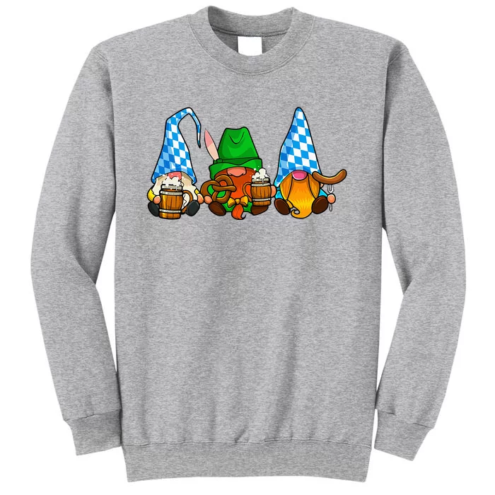 Oktoberfest Gnomes Funny Sausage Bratwurst German Party Tall Sweatshirt