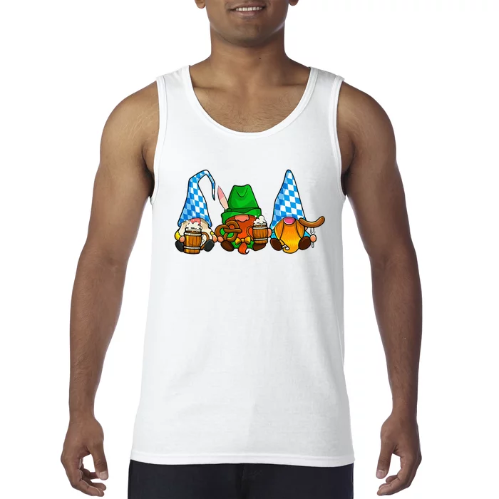 Oktoberfest Gnomes Funny Sausage Bratwurst German Party Tank Top