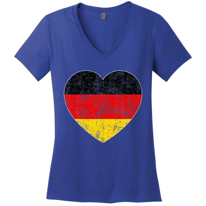 Oktoberfest German Flag Heart Germany Gift Mom Wife Women's V-Neck T-Shirt