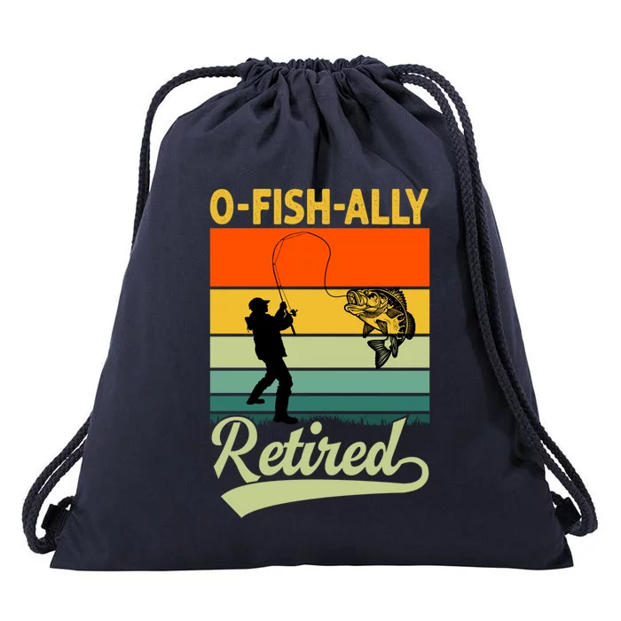 Ofunny Giftfishfunny Giftally Retired Funny Fishing Retirement Vintage Cool Gift Drawstring Bag