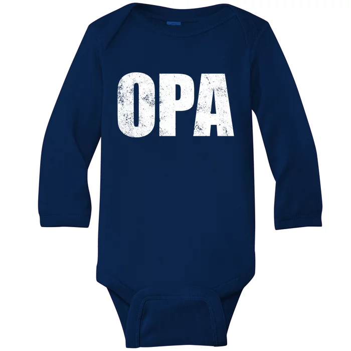 Opa Ger Grandfather FatherS Day Gift Grandpa Opa Gift Baby Long Sleeve Bodysuit