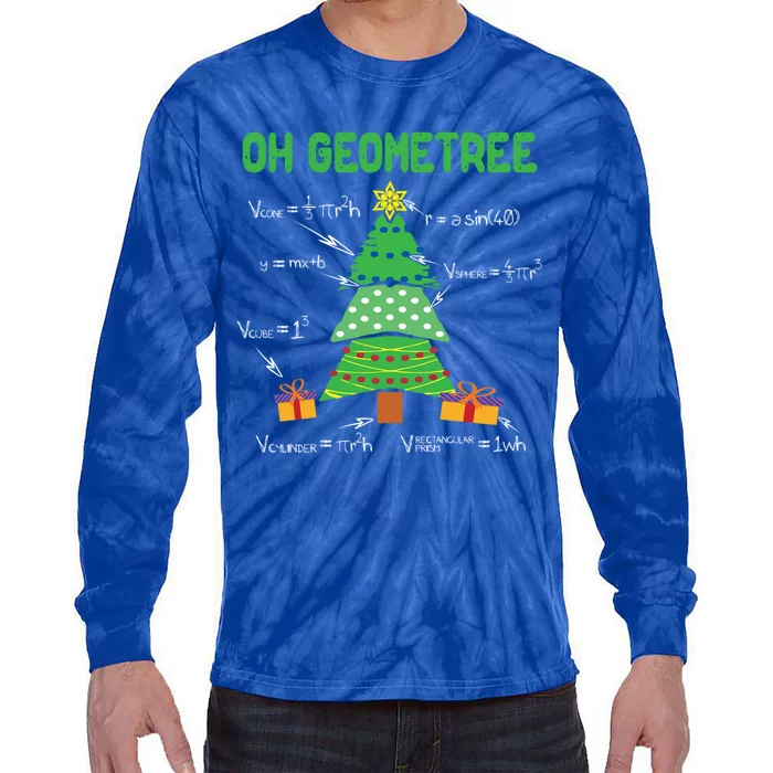 Oh Geometree Geometry Math Science Teacher Christmas Cute Gift Tie-Dye Long Sleeve Shirt