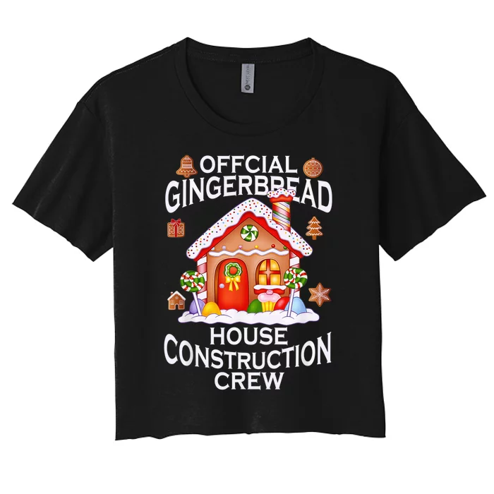 Official Gingerbread House Construction Crew Decorating Women's Crop Top Tee