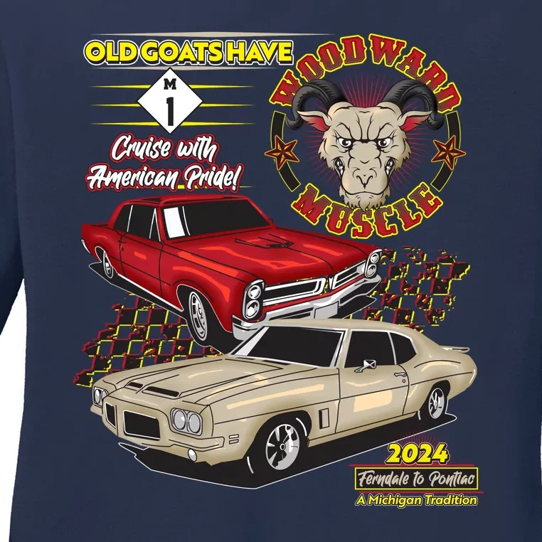 Old Goats Have Woodward Muscle 2024 Ladies Long Sleeve Shirt