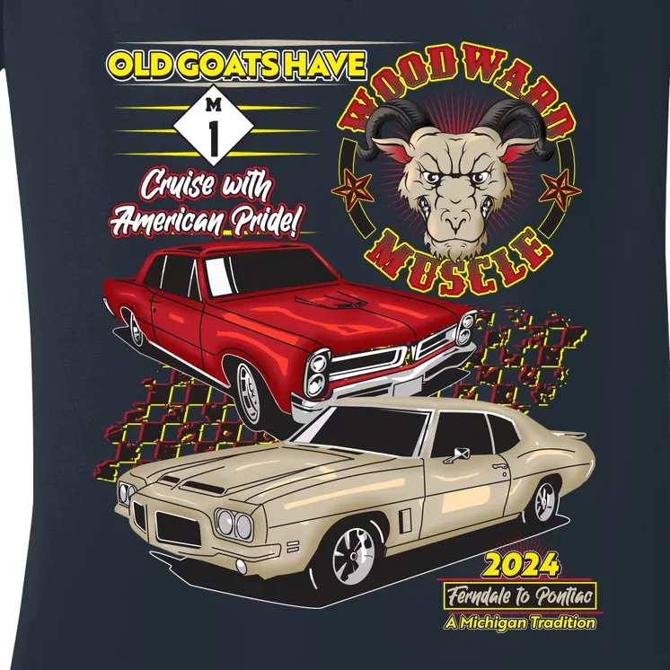 Old Goats Have Woodward Muscle 2024 Women's V-Neck T-Shirt