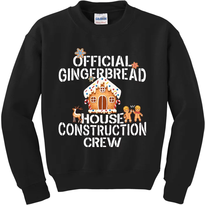 Official Gingerbread House Construction Crew Decorating Kids Sweatshirt