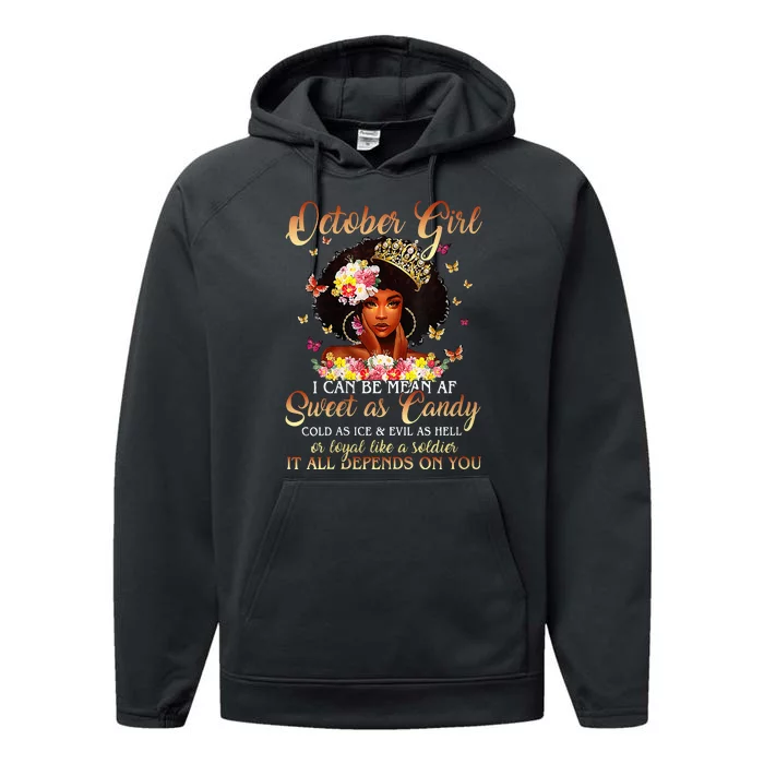 October Girl I'm Living My Best Life Birthday Queen Gifts Performance Fleece Hoodie