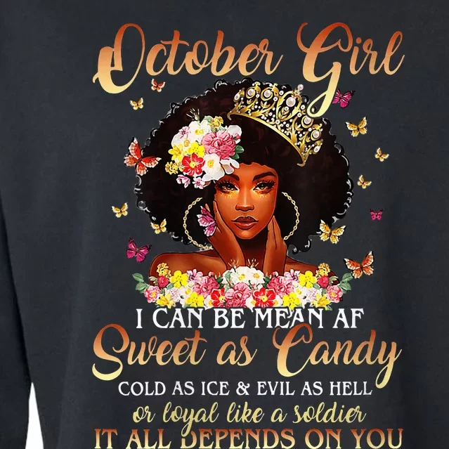 October Girl I'm Living My Best Life Birthday Queen Gifts Cropped Pullover Crew