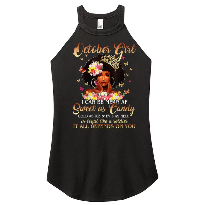 October Girl I'm Living My Best Life Birthday Queen Gifts Women’s Perfect Tri Rocker Tank