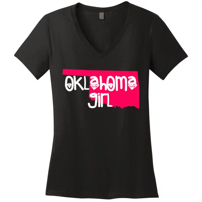 Oklahoma Girl I Love Oklahoma S.T.A.T.E Home Women's V-Neck T-Shirt