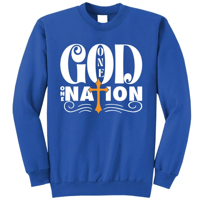 One God One Nation Love Jesus Christian Christmas Gift Tall Sweatshirt