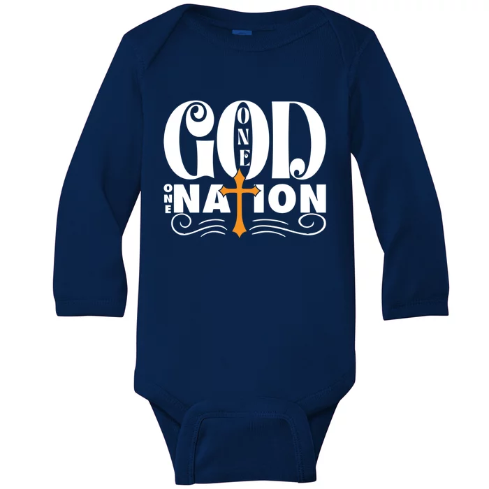 One God One Nation Love Jesus Christian Christmas Gift Baby Long Sleeve Bodysuit