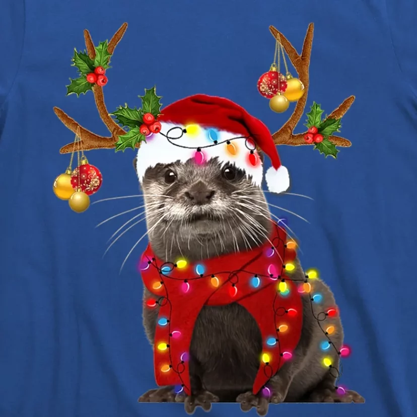 Otter Gorgeous Reindeer Otter Christmas Tree Light Xmas Gift T-Shirt