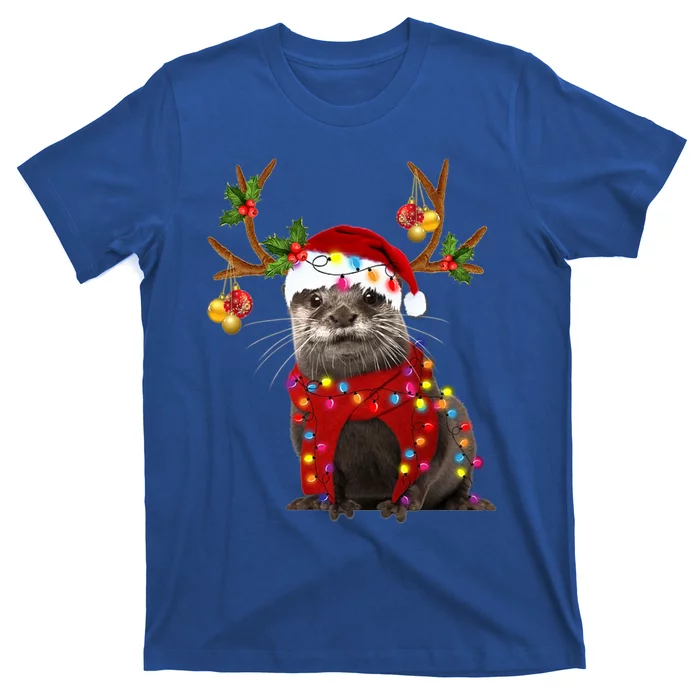 Otter Gorgeous Reindeer Otter Christmas Tree Light Xmas Gift T-Shirt