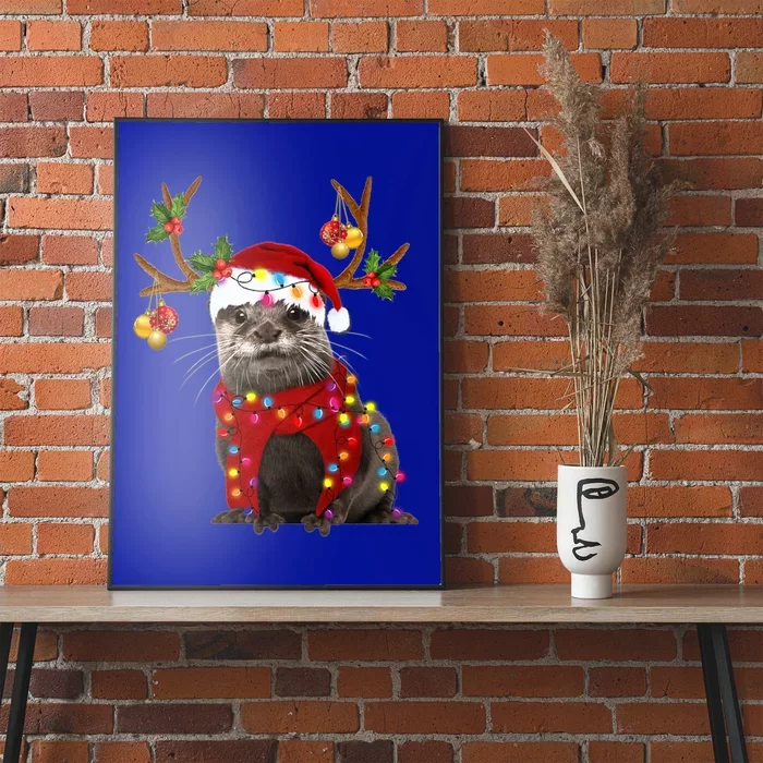 Otter Gorgeous Reindeer Otter Christmas Tree Light Xmas Gift Poster