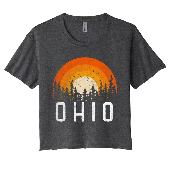 Ohio Gift Retro Style Vintage 70s 80s 90s Gift Women's Crop Top Tee