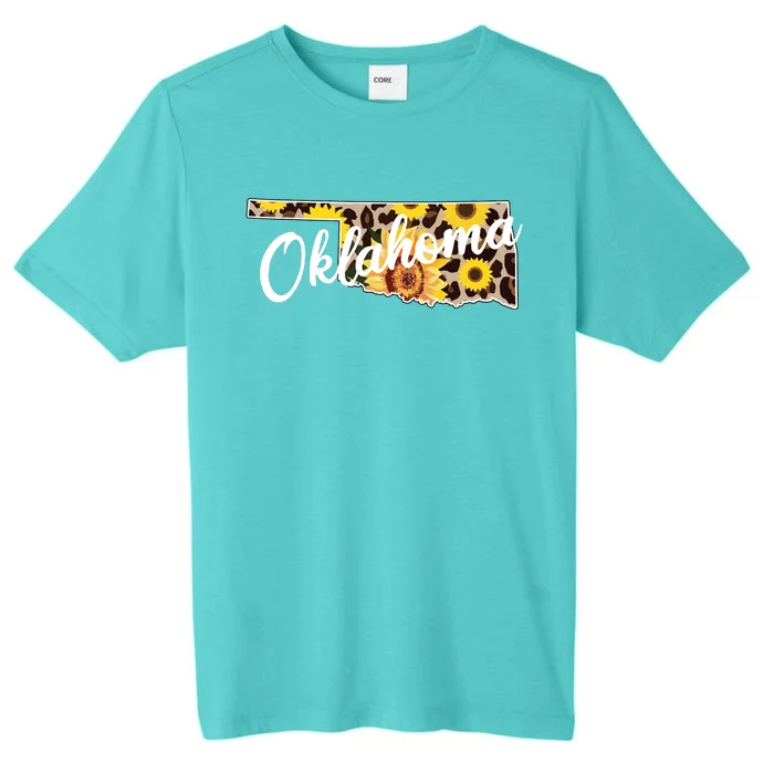 Oklahoma Girl Sunflower Leopard Rustic Black State Pride ChromaSoft Performance T-Shirt