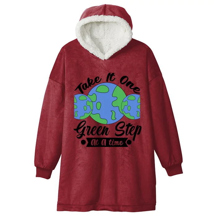 One Green Step At A Time Hooded Wearable Blanket