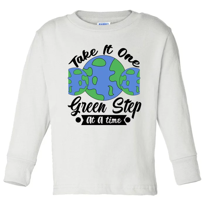 One Green Step At A Time Toddler Long Sleeve Shirt