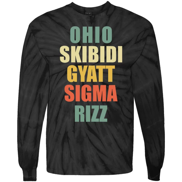 Ohio Gyatt Sigma Rizz Tie-Dye Long Sleeve Shirt