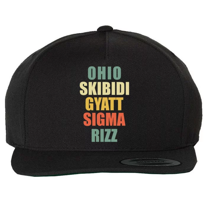 Ohio Gyatt Sigma Rizz Wool Snapback Cap