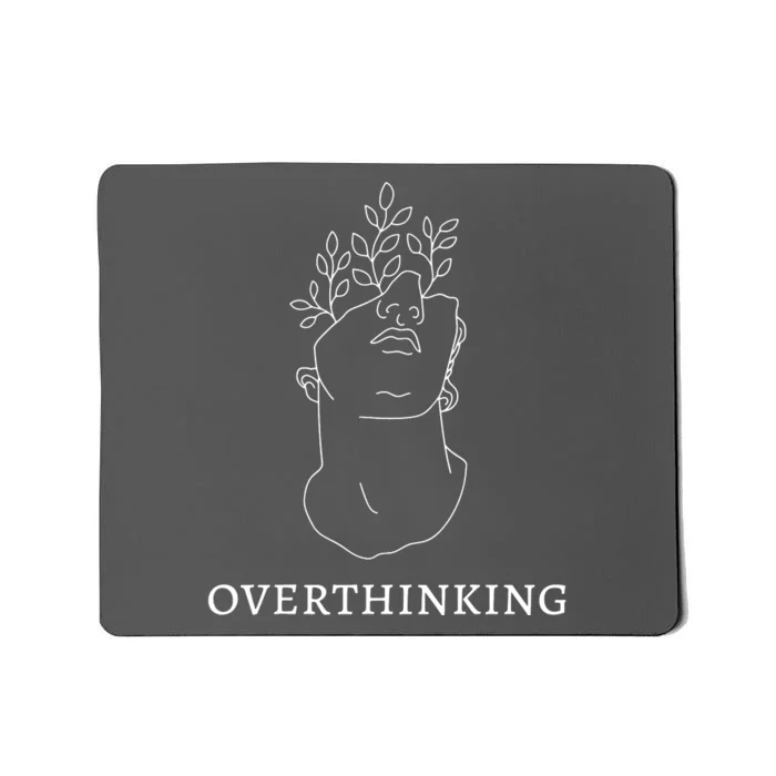 Overthinking Greek Statue Dark Academia Mousepad