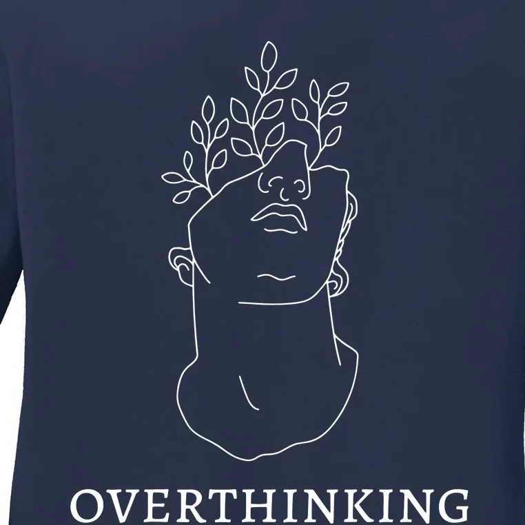 Overthinking Greek Statue Dark Academia Ladies Long Sleeve Shirt