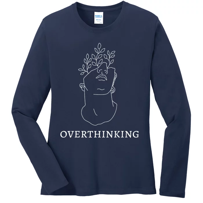 Overthinking Greek Statue Dark Academia Ladies Long Sleeve Shirt