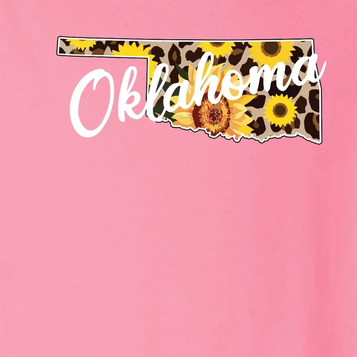 Oklahoma Girl Sunflower Leopard Rustic Black State Pride Toddler Long Sleeve Shirt