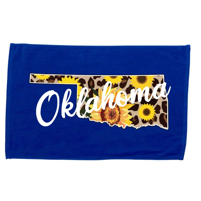 Oklahoma Girl Sunflower Leopard Rustic Black State Pride Microfiber Hand Towel