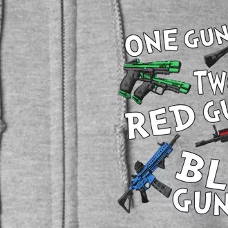 One Gun Two Gun Red Gun Blue Gun Full Zip Hoodie