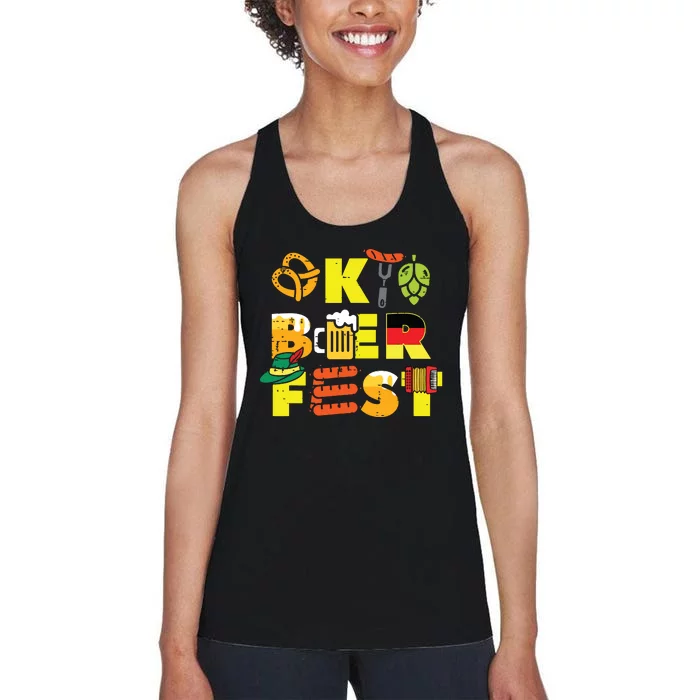 Oktoberfest German Things Cute Bavarian Festival Women's Racerback Tank